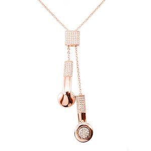 Sterling Silver Rose Gold Earbud Necklace